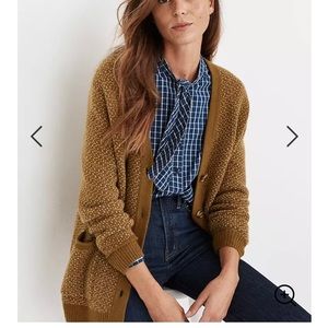 Madewell Bird's Eye Maysfield Cardigan Sweater